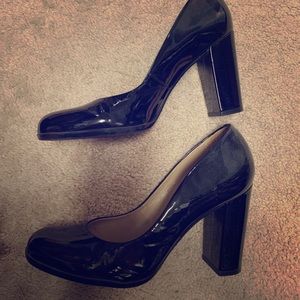 Talbots Patent Leather Black Block Heel
